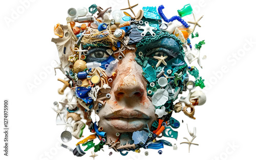 Eco Ocean Art on transparent background PNG.