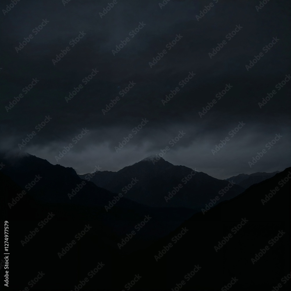 Fototapeta premium Ominous black mountains
