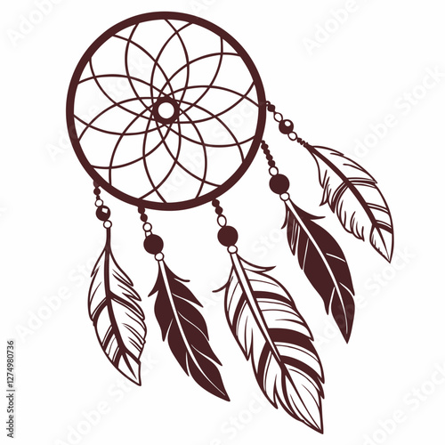 dream catcher silhouette vector illustration