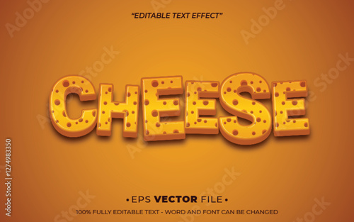 Cheese text effect vector realistic 3d style 