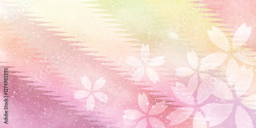 桜　和紙　模様　背景　