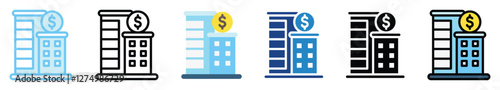 Corporate bonds multi style, mini illustration icon. outline, flat, glyph, line color. For UI, UX, app and web, digital or print. For  education, business, economy, financial theme.
