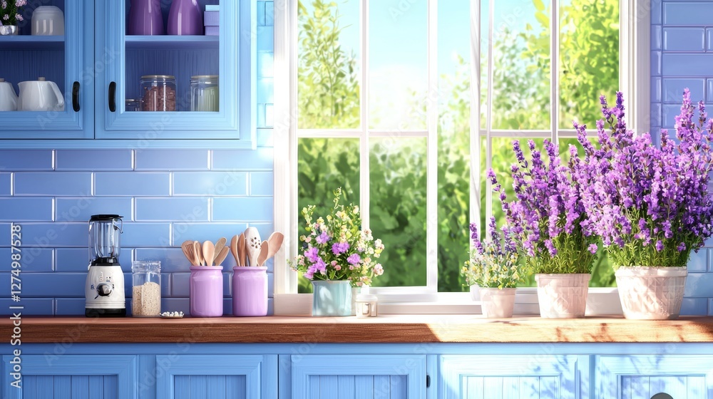 A dreamy illustration of lavender soap creation in a home kitchen, pastel hues blending with floral accents, adding a soft and ethereal touch, Watercolor Art Style A dreamy illustration of lavender soap creation in a home kitchen, pastel hues blending with floral accents, adding a soft and ethereal touch, Watercolor Art Style