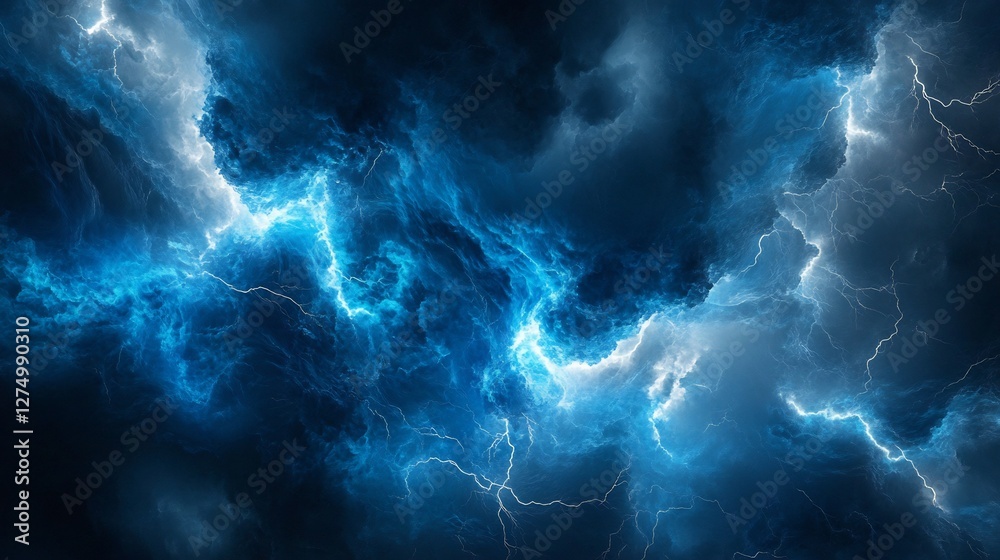 Fototapeta premium powerful lightning storm with bold blue flashes