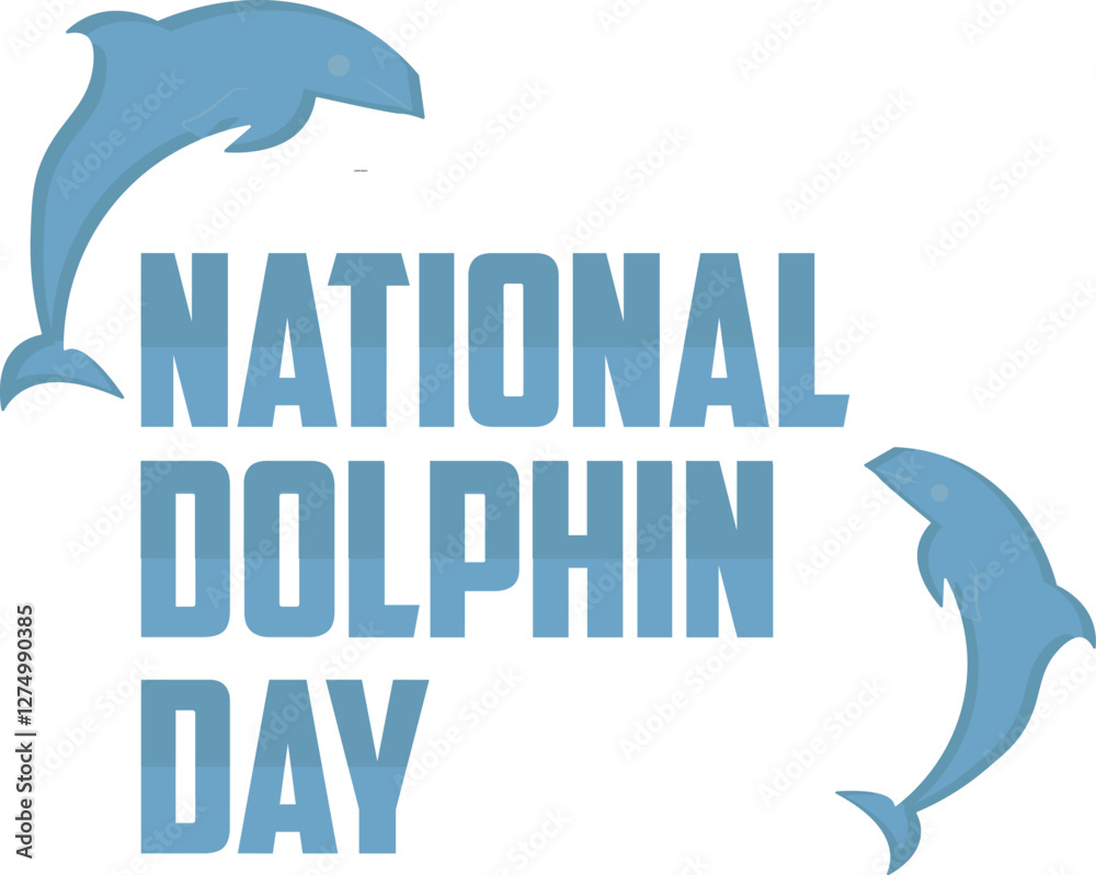 Fototapeta premium Logo vector national dolphin day.