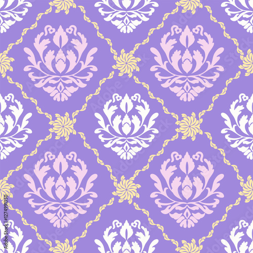 Damask seamless vector background. baroque style pattern.