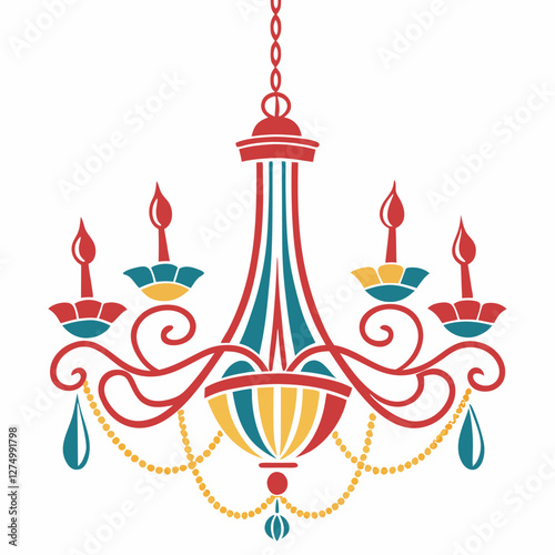 chandelier silhouette vector illustration