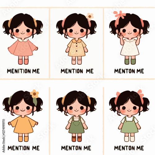 Pictures of girls' sets of various styles