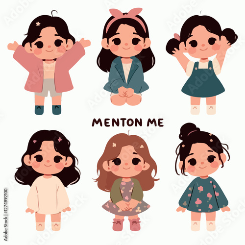 Pictures of girls' sets of various styles