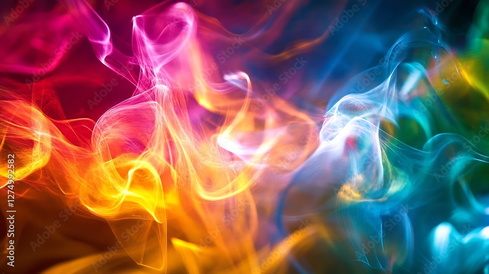 Obraz premium long exposure light painting with vibrant colors