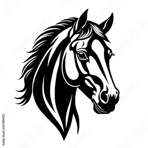 Wallpaper Mural black head of horse Torontodigital.ca