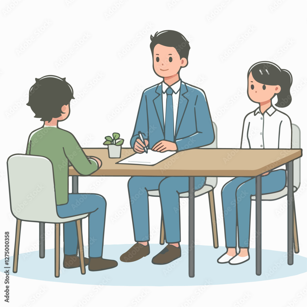 vector illustration of people having a job interview vector illustration of people having a job interview