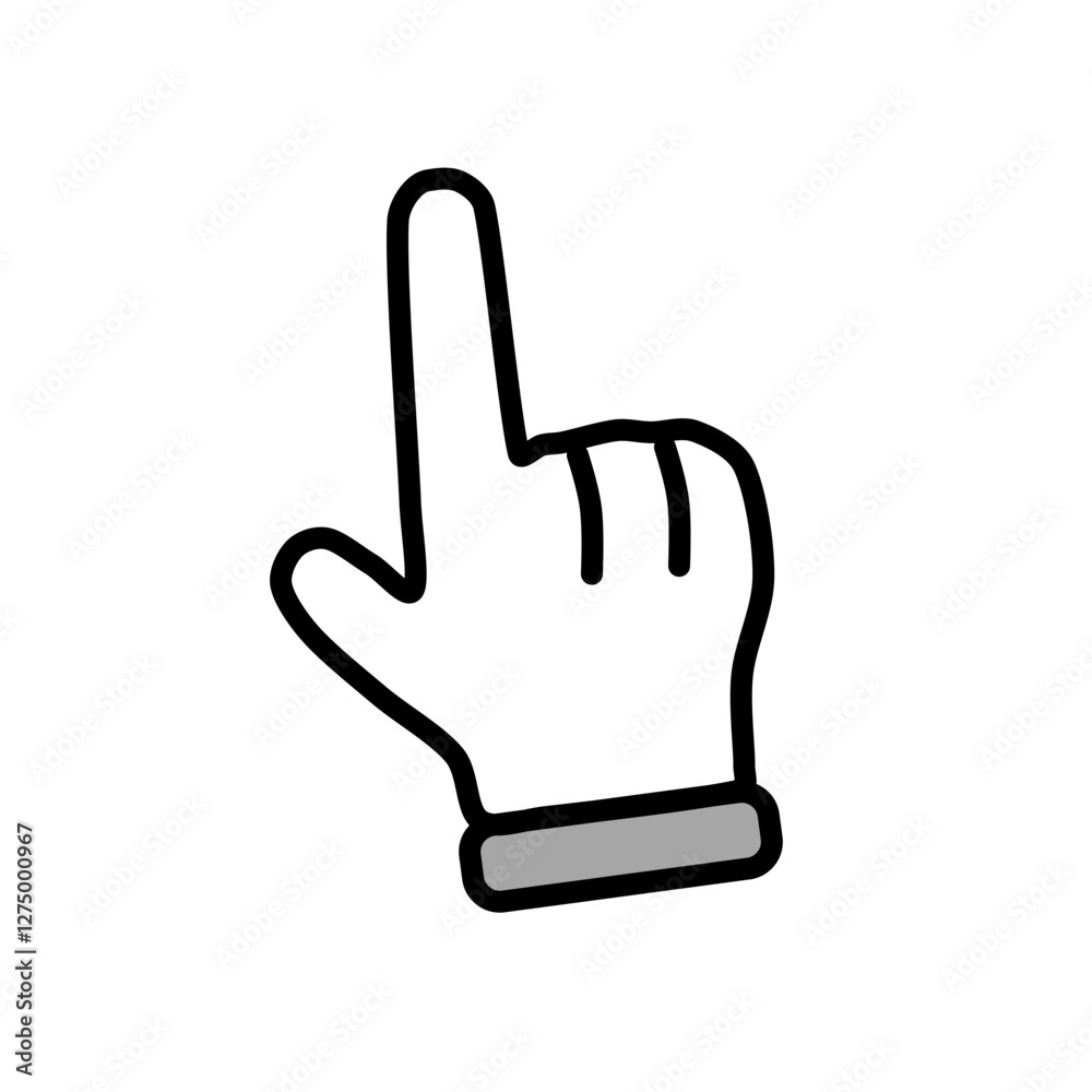 Pointer hand with iminimal icon. Sign and symbol. Vector line art, clip art, minimalist simple outline. Hand drawing technology illustration. Sticker print design Pointer hand with iminimal icon. Sign and symbol. Vector line art, clip art, minimalist simple outline. Hand drawing technology illustration. Sticker print design
