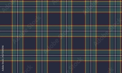 Seamless plaid pattern, blue, green, yellow, red, suitable for designing clothes, skirts and pants, giving a lively and modern look, vector illustration.