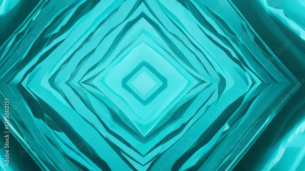 Turquoise Backdrop with Shifting Light Dynamics and Hexagonal Motifs