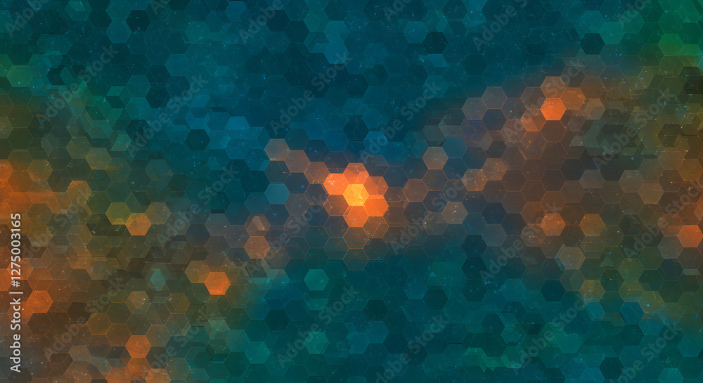 Obraz premium Hexagons pattern. Geometric abstract background with simple hexagonal elements. Medical, technology, or science design.