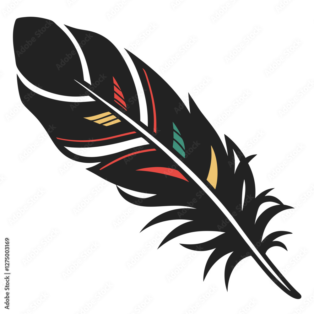 Obraz premium Feather silhouette vector illustration