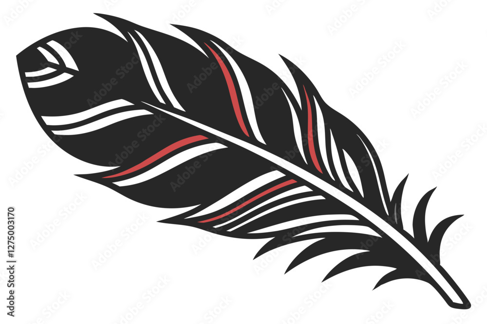 Obraz premium Feather silhouette vector illustration