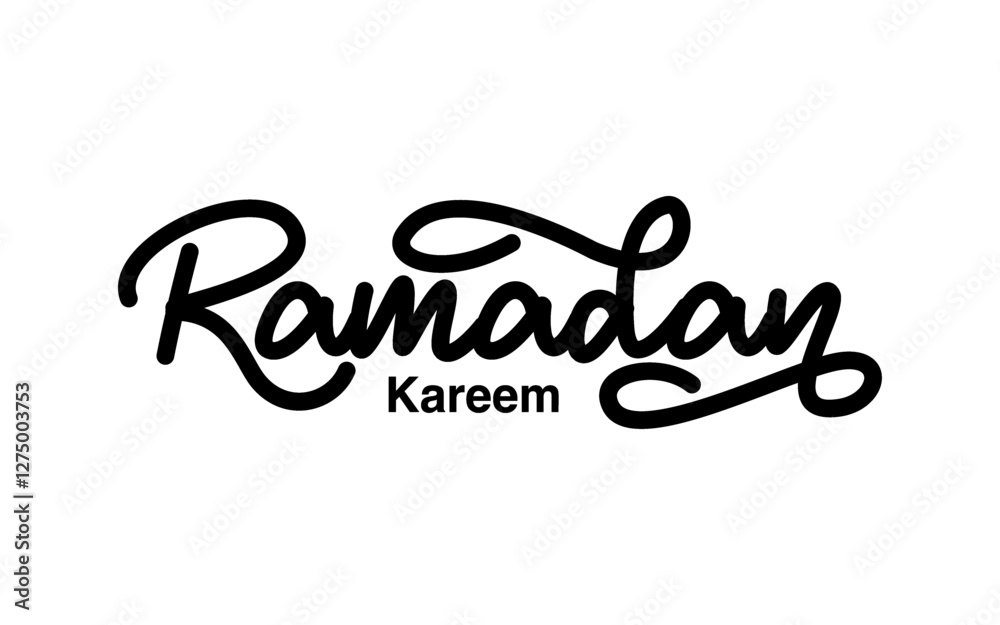 Obraz premium ramadan lettering design with white background for greeting.