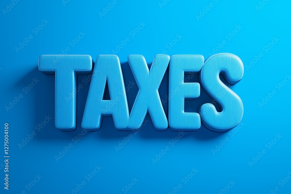 Speech Bubble block with taxes business word. 3D rendering on blue background. Speech Bubble block with taxes business word. 3D rendering on blue background.