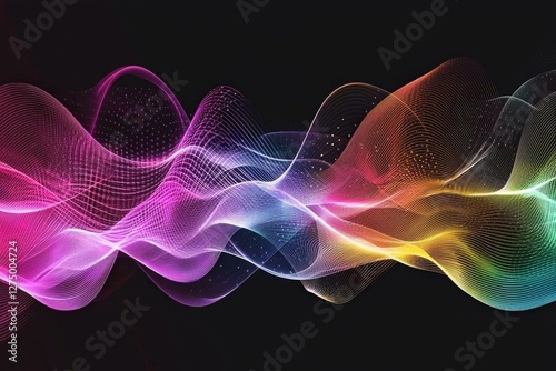 An artistic interpretation of sound waves through a colorful gradient.