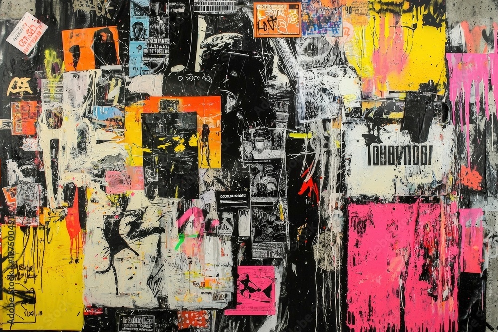 Fototapeta premium Mixed Media Artworks Highlighting Art and Commerce