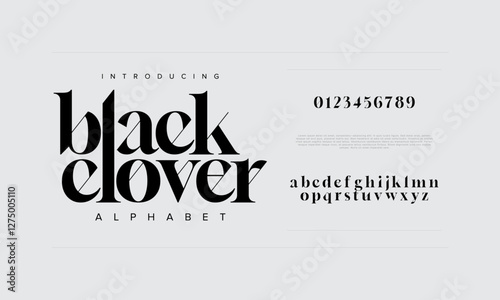 Blackclover typography beauty fashion elegant minimalist serif italic fonts decorative wedding vintage retro logos. Minimal luxury font alphabet logo. Vector illustration