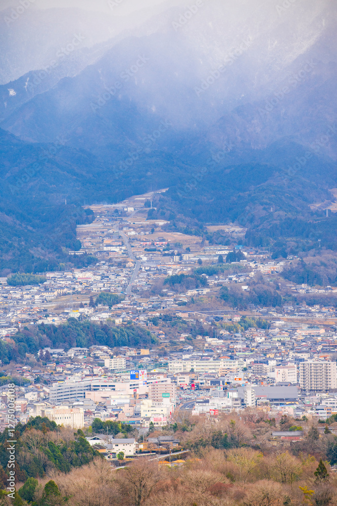 Fototapeta premium 岐阜県中津川市 冬の苗木城