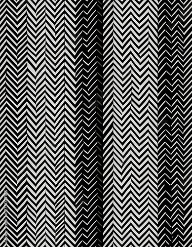 Abstract Geometric Chevron Pattern with Intersecting Bands Design