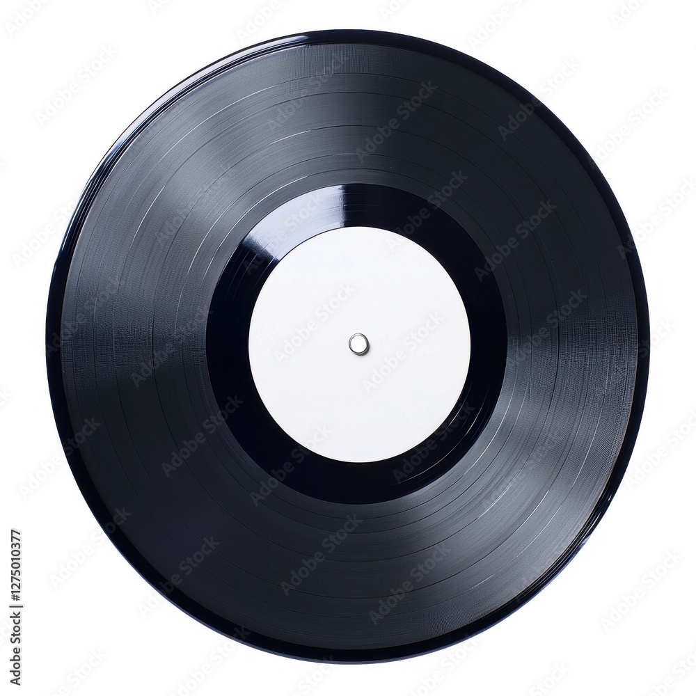 Obraz premium Black Vinyl Record Showcasing Glossy Grooves