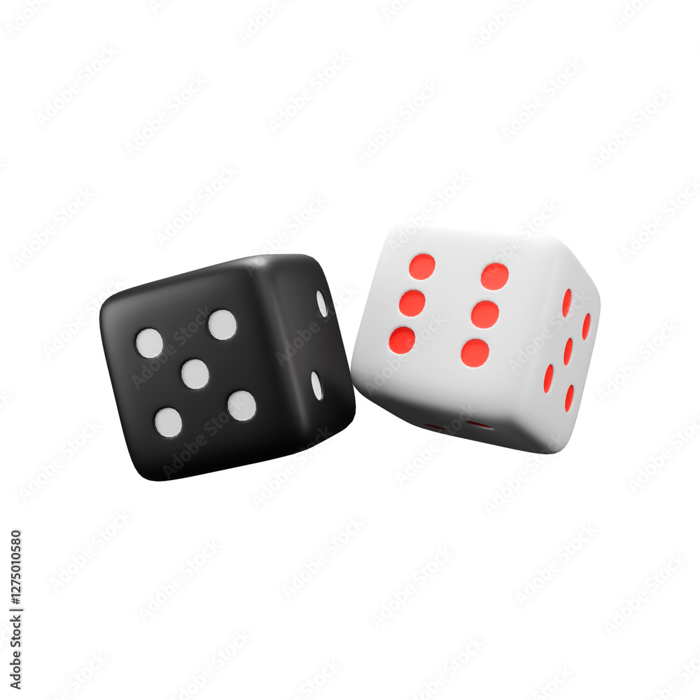 a 3D icon render 2 dice isolated on white a 3D icon render 2 dice isolated on white