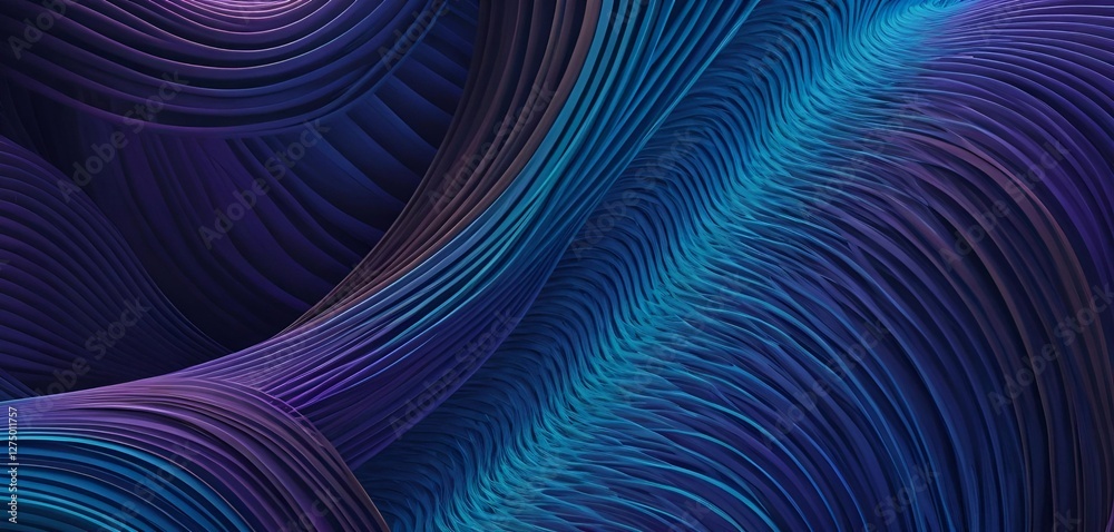 Obraz premium Blue purple stereoscopic image, fabric, gradation, texture banner