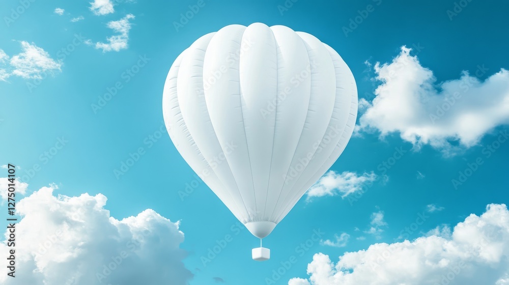 Fototapeta premium 25.Blank white promotional helium balloon in the sky