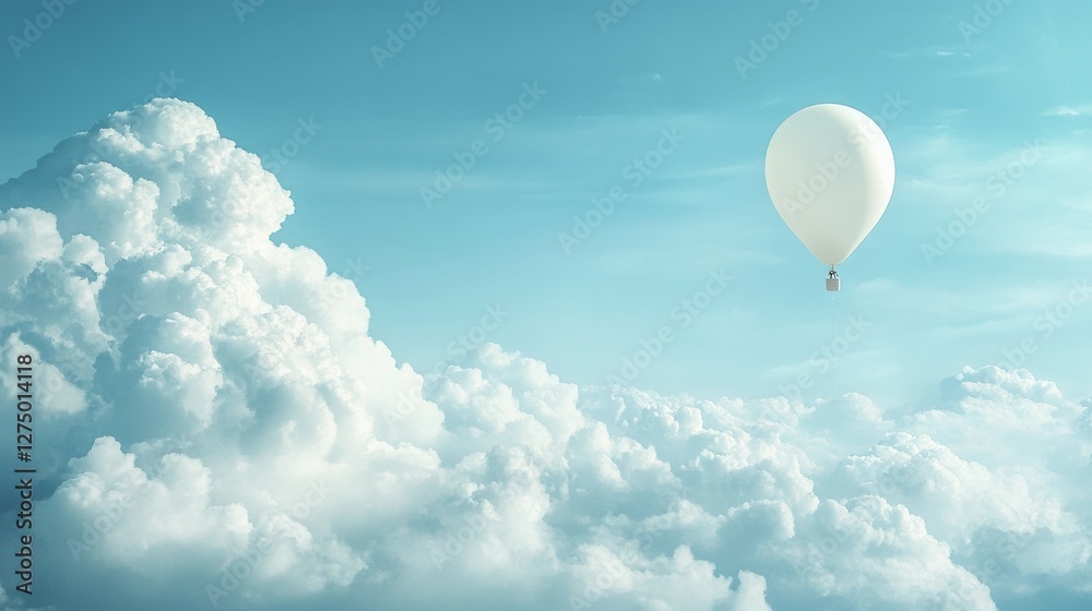 Fototapeta premium 25.Blank white promotional helium balloon in the sky