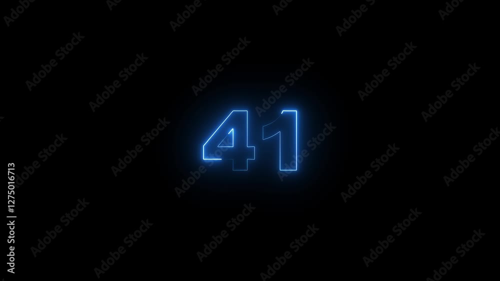 neon text 41 number countdown icon background 4k animation .Neon number 41 with alpha channel, 41 bright neon number animation neon text 41 number countdown icon background 4k animation .Neon number 41 with alpha channel, 41 bright neon number animation