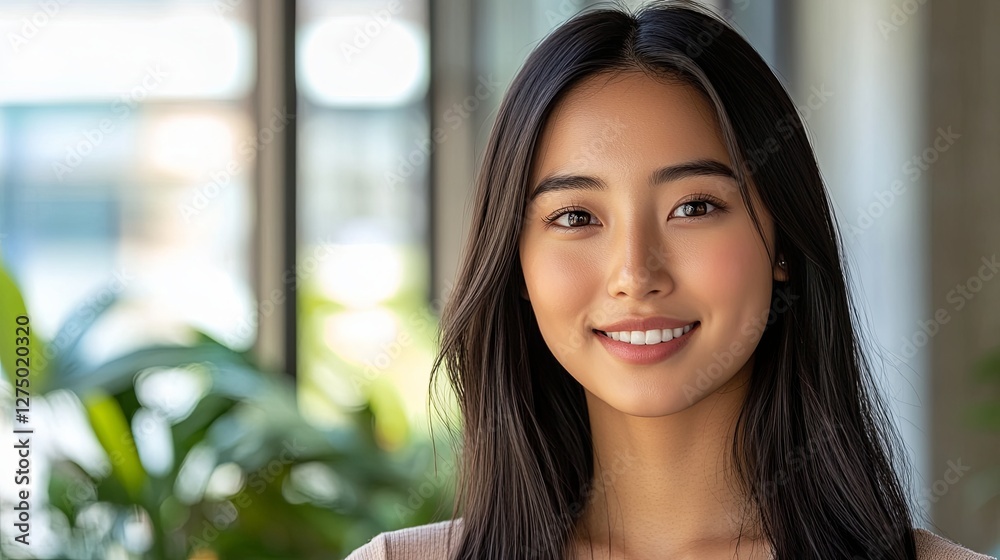 Young woman’s serene portrait, natural light, soft focus background, timeless elegance. Young woman’s serene portrait, natural light, soft focus background, timeless elegance.