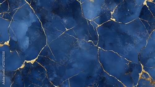 This stunning blue marble texture with gold veining adds elegance and sophistication to any design project, perfect for backgrounds, web design, or interior decorating.