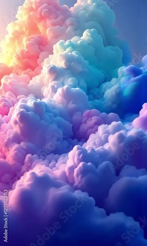Colorful Pastel Cloudscape: Dreamy Sky Texture