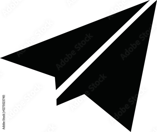 Paper airplane icon isolated on white background.