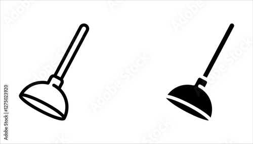 Plunger icon set. Plunger sign. for mobile concept and web design on white background