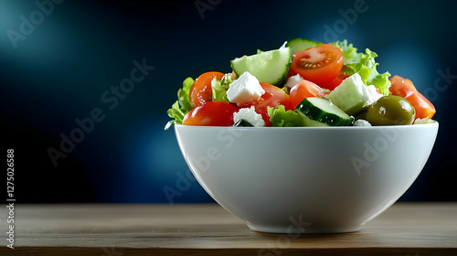 A vibrant salad bowl featuring fresh tomatoes, cucumbers, and green lettuce, perfect for healthy eating and culinary inspiration.