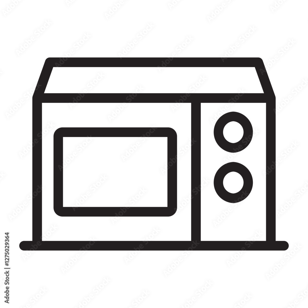 Fototapeta premium Microwave line icon