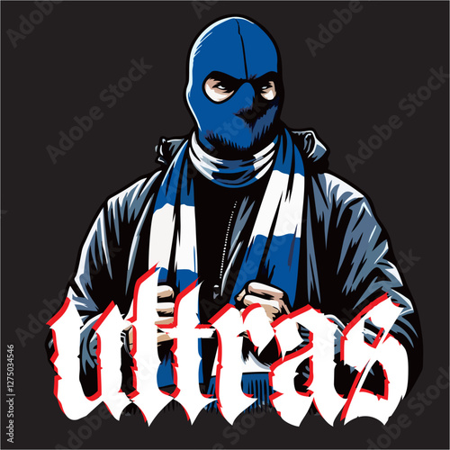 illustration vector graphic of Football fans ultras hooligan casual design for logo, t-shirt, etc
