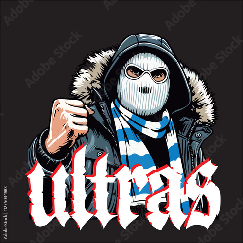 illustration vector graphic of Football fans ultras hooligan casual design for logo, t-shirt, etc
