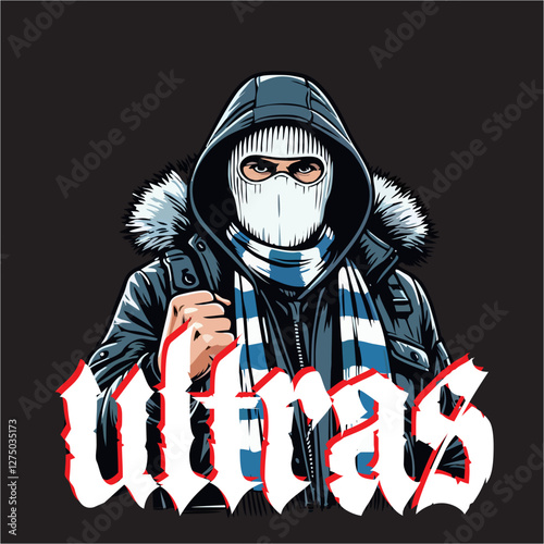 illustration vector graphic of Football fans ultras hooligan casual design for logo, t-shirt, etc
