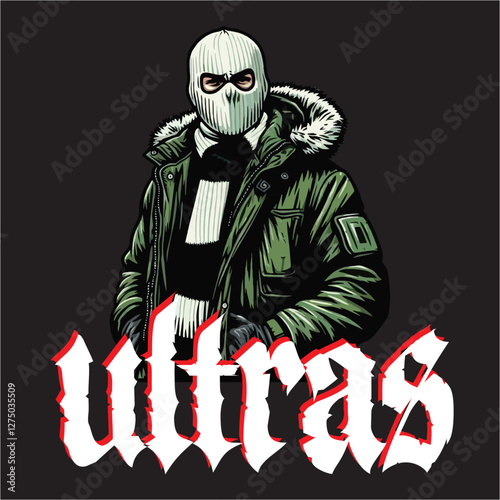 illustration vector graphic of Football fans ultras hooligan casual design for logo, t-shirt, etc

