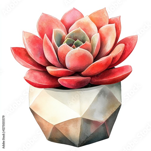 Wallpaper Mural A vibrant succulent plant in a geometric pot, showcasing modern decor. Torontodigital.ca