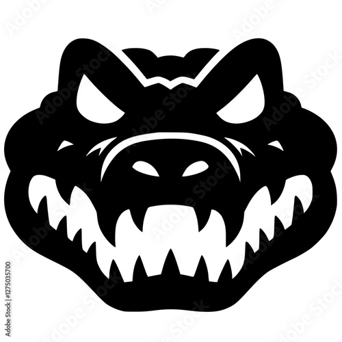 Angry crocodile logo silhouette