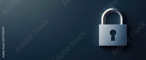 sleek and minimalist lock image on dark background, symbolizing security and protection. design emphasizes simplicity and modernity, making it ideal for various applications