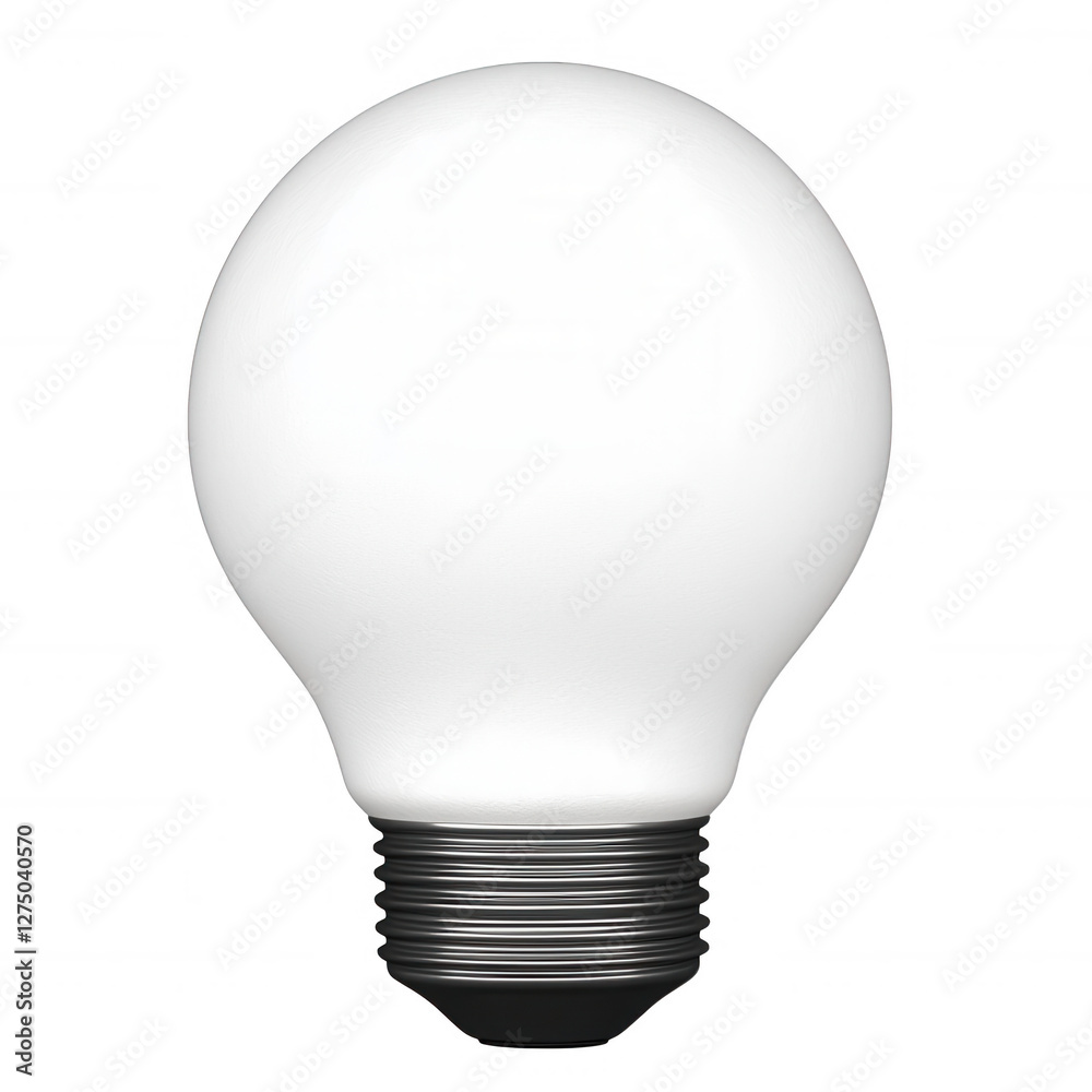 Matte White Lightbulb with Dark Gray Base Illuminating Modern Design Matte White Lightbulb with Dark Gray Base Illuminating Modern Design